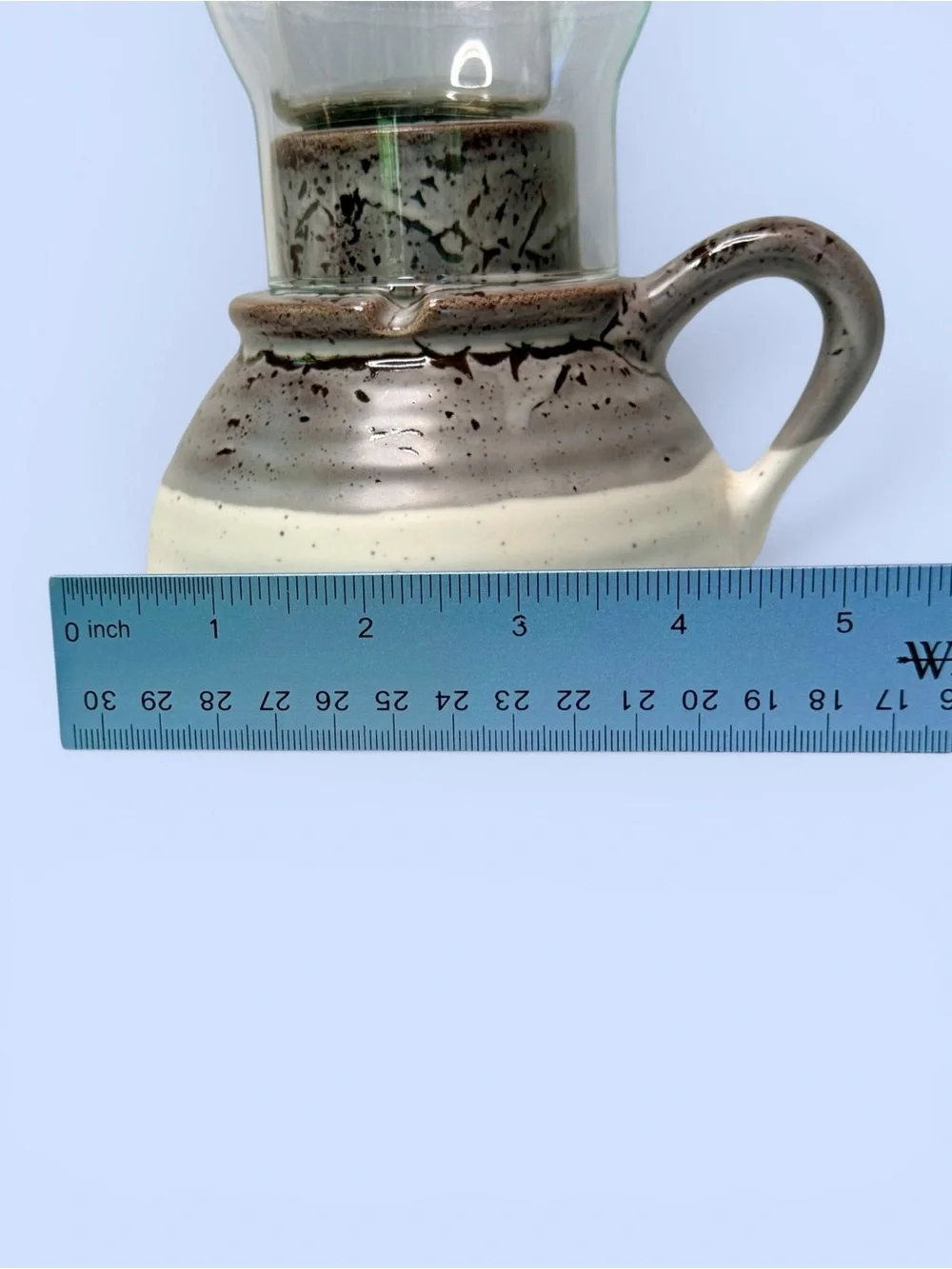 Vintage Studio Pottery Hurricane‎ Lamp Candle Holder Handle Finger Lamp